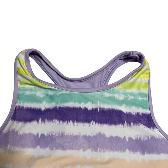 Eddie Bauer Girl's Racerback Bathing Suit Top Size L (14/16) Reversible Tie Dye - Picture 4 of 6